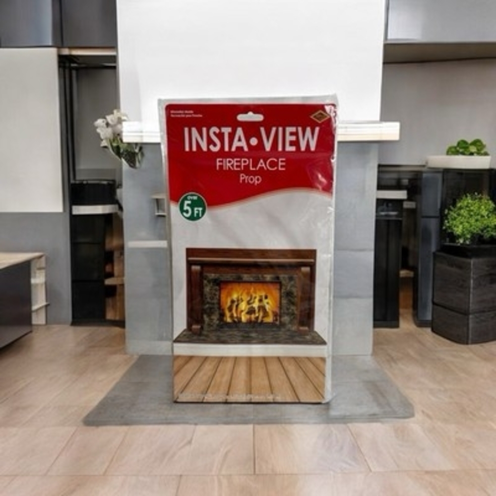 New Beistle Fireplace Insta-View Prop 38"x62" Christmas Wall Holiday Decoration
